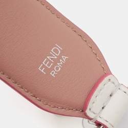 Pre Owned Fendi White Leather Studded Strap You Shoulder Bag Strap