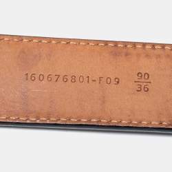 مملوكة مسبقًا حزام فندي مونستر جلد أسود إبزيم 90 سم