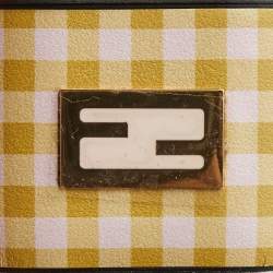 Pre Owned Fendi Bicolor Gingham Check Leather AirPods Case