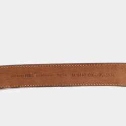 Pre Owned حزام فندي جلد أحمر إبزيم مستدير 90 سم