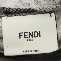Pre Owned Fendi Black Monster Eye Wool Fur Appliqued Beanie 