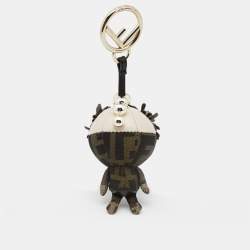 Pre Owned Fendi Tobacco Zucca Space Monkey Bag Charm