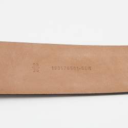 Pre Owned حزام فندي جلد أسود إبزيم شعار حرف أف 90 سم