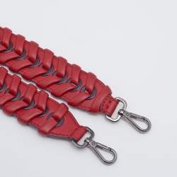 Pre Owned Fendi Red Whipstitch Strap You Bag Shoulder Strap