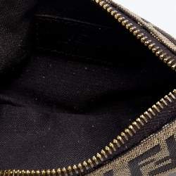 Pre Owned Fendi Tobacco Zucchino Canvas Key Chain Pouch