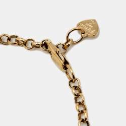 Pre Owned Fendi Vintage Gold Tone Identification Charm Bracelet