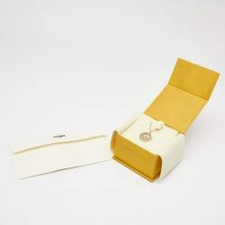 Pre Owned Fendi F Is Fendi Crystal Embellished Gold Tone Necklace