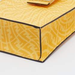 Pre Owned Fendi Yellow FF Vertigo Coated Canvas Phone Holder