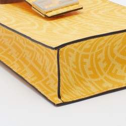 Pre Owned Fendi Yellow FF Vertigo Coated Canvas Phone Holder