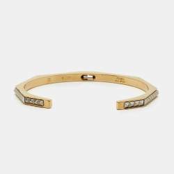 Fendi Baguette Two Tone Open Cuff Bracelet M