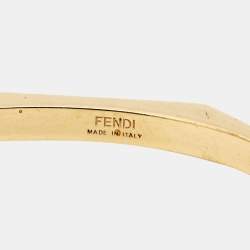 Fendi Baguette Two Tone Open Cuff Bracelet M