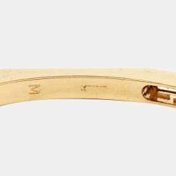 Fendi Baguette Two Tone Open Cuff Bracelet M