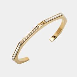 Fendi Baguette Two Tone Open Cuff Bracelet M