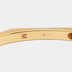 Fendi Baguette Enamel Gold Tone Open Cuff Bracelet M