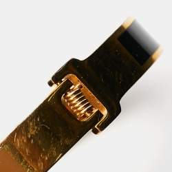 Pre Owned Fendi Fendista Bicolor Enamel Gold Tone Bracelet M