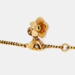 Pre Owned Fendi  Blossom Flower Two Tone Pedant Necklace