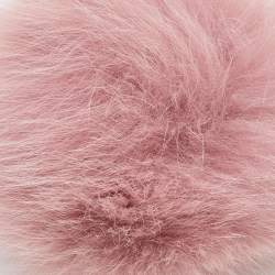 Pre Owned Fendi Dusty Pink Pom Pom Fur and Leather Bag Charm