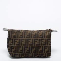 Pre Owned Fendi Tobacc Zucca Canvas Cosmetic Pouch