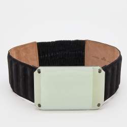 Fendi Black Suede Wide Mirror Buckle Belt 65CM