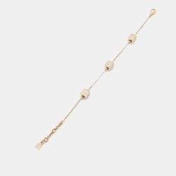Fendi Gold Tone Crystal Cube Station Bracelet