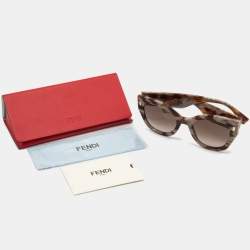 Pre Owned Fendi Brown FF0435L Gradient Cat Eye Sunglasses