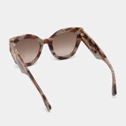 Pre Owned Fendi Brown FF0435L Gradient Cat Eye Sunglasses