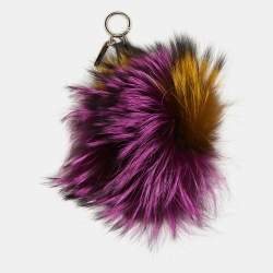 Pre Owned Fendi Multicolor Crystal Eyed Fur Monster Bag Charm