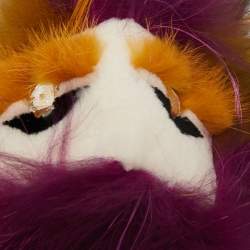 Pre Owned Fendi Multicolor Crystal Eyed Fur Monster Bag Charm