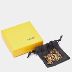 Pre Owned Fendi Identification Gold Tone Pendant Charm