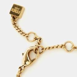 Pre Owned Fendi Flower Resin Gold Tone Charm Bracelet