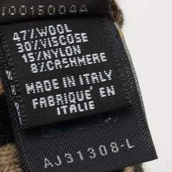 Pre Owned Fendi Brown Zucca FF Logo Wool Blend Beanie