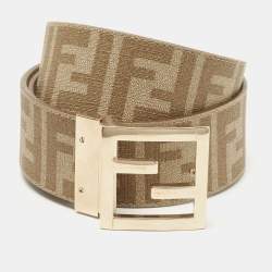 Fendi FF Reversible Yellow Leather and Brown FF Canvas Belt 7C0468 110 –  Queen Bee of Beverly Hills