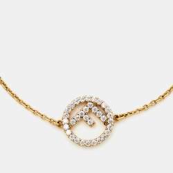 Fendi F is Fendi Crystal Gold Tone Bracelet