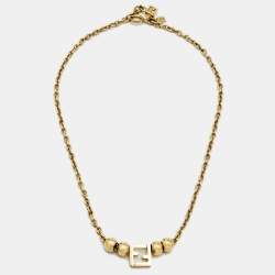 Pre Owned Fendi F is Fendi Gold Tone Necklace