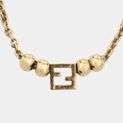 Pre Owned Fendi F is Fendi Gold Tone Necklace