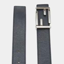 Fendi Navy Blue Leather FF Buckle Belt 