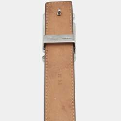 Fendi Navy Blue Leather FF Buckle Belt 