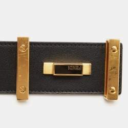 Fendi Black Leather Peekaboo Waist Belt 90CM
