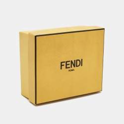 Fendi Brown/Black Zucca Embossed Leather F Buckle Belt 90CM
