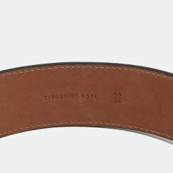 Fendi Brown/Black Zucca Embossed Leather F Buckle Belt 90CM