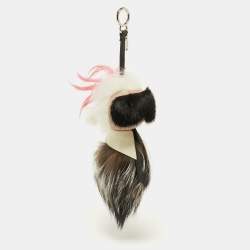 Pre Owned Fendi Multicolor Mink & Fox Fur Karlito Bag Charm