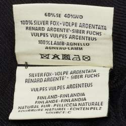 Fendi Black Applique Detail Karlito Silk & Wool Scarf