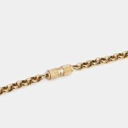 Pre Owned Fendi Gold Tone ID Heart Charm Pendant Necklace