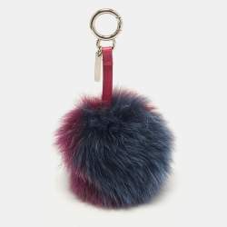 Fendi Tricolor Fox Fur Pom Pom Bag Charm