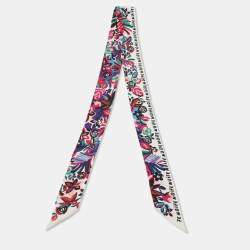 Fendi Multicolor Flower Print Silk Bandeau Scarf