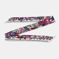 Fendi Multicolor Flower Print Silk Bandeau Scarf