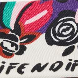 Fendi Multicolor Flower Print Silk Bandeau Scarf