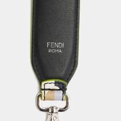 Pre Owned Fendi Multicolor Printed Leather Studded Strap You Bag Strap