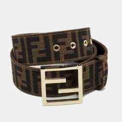 Fendi Zucca College Belt in Black for Men