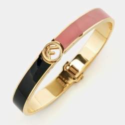 Fendi F is Fendi Bicolor Enamel Gold Tone Bracelet M